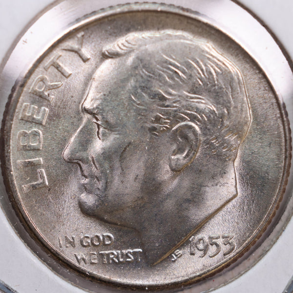 1953-S Roosevelt Silver Dime, Mint State Uncirculated Coin, Store #DE0287