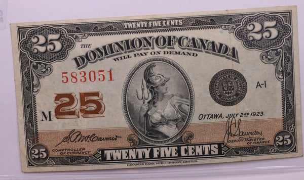1923 25 Cents., DOMINION OF CANADA., Currency., Store #1649