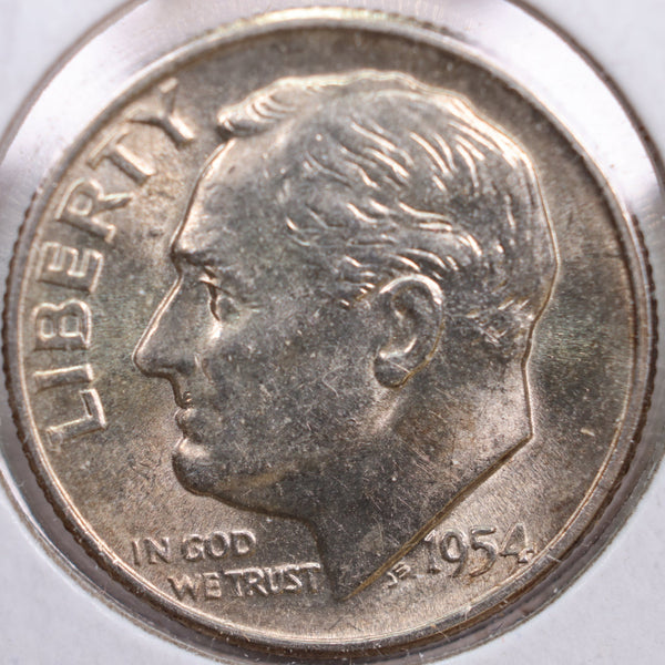 1954-S Roosevelt Silver Dime, Mint State Uncirculated Coin, Store #DE0290
