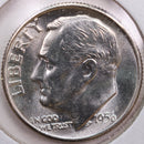 1956 Roosevelt Silver Dime, Mint State Uncirculated Coin, Store