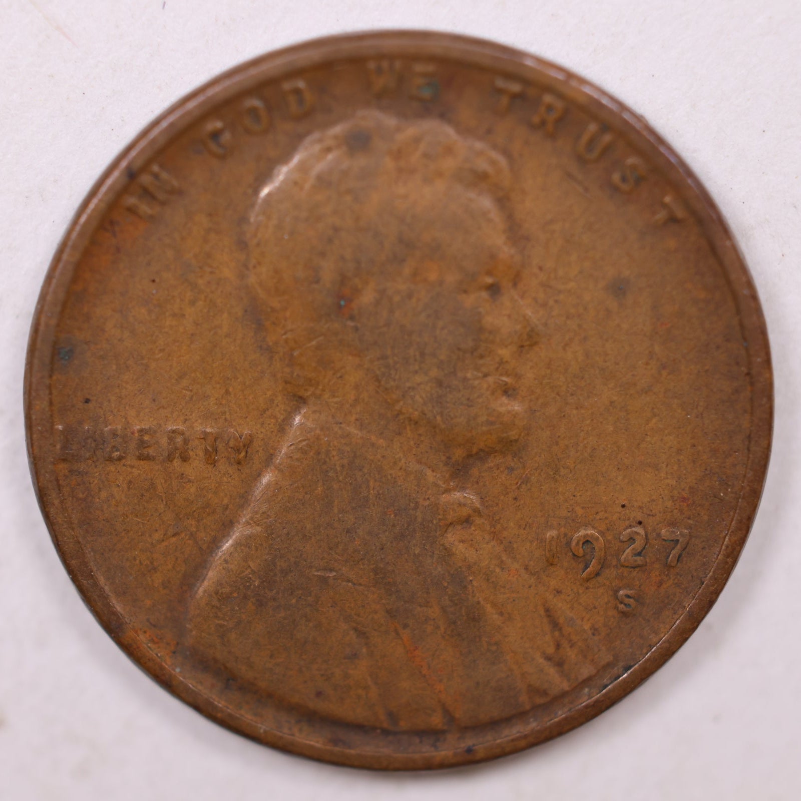 1927 S Wheat Cent, Fine Circulated Coin, Store #CT1132