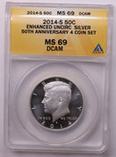 2014-S Kennedy Silver Half Dollar., Enhanced., ANACS MS-69., Store