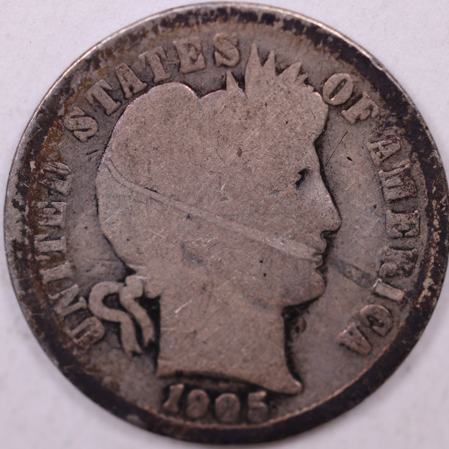 1905-O Micro O Barber Dime, Good Circulated Coin, Store #DE0814