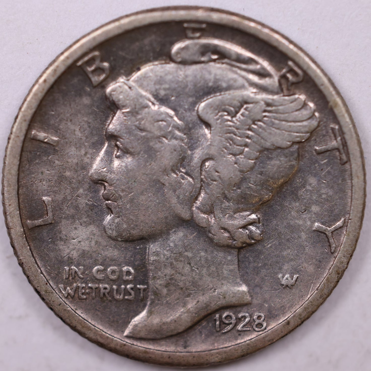 1928 Mercury Dime, Extra Fine Circulated Coin, Store #DE0816