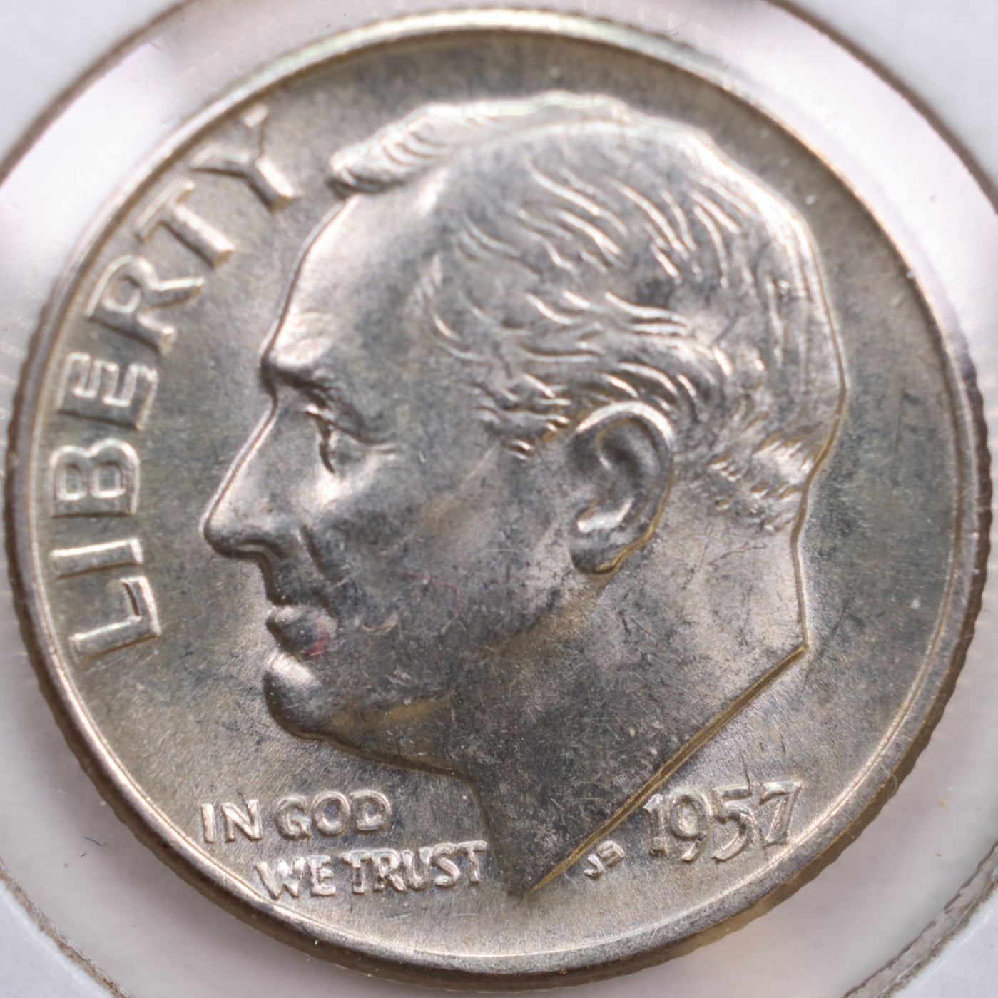 1957-D Roosevelt Silver Dime, Mint State Uncirculated Coin, Store #DE0297