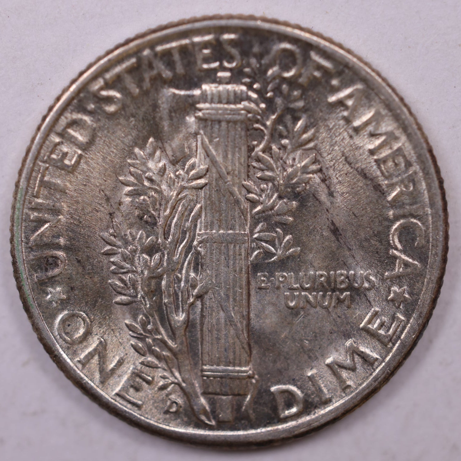 1945-D Mercury Dime, Mint State Uncirculated Coin, Store #DE0818