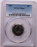 1951 5 Cent., Proof Jefferson Nickel., PCGS PR66., Store