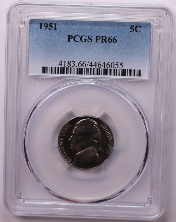 1951 5 Cent., Proof Jefferson Nickel., PCGS PR66., Store #1674