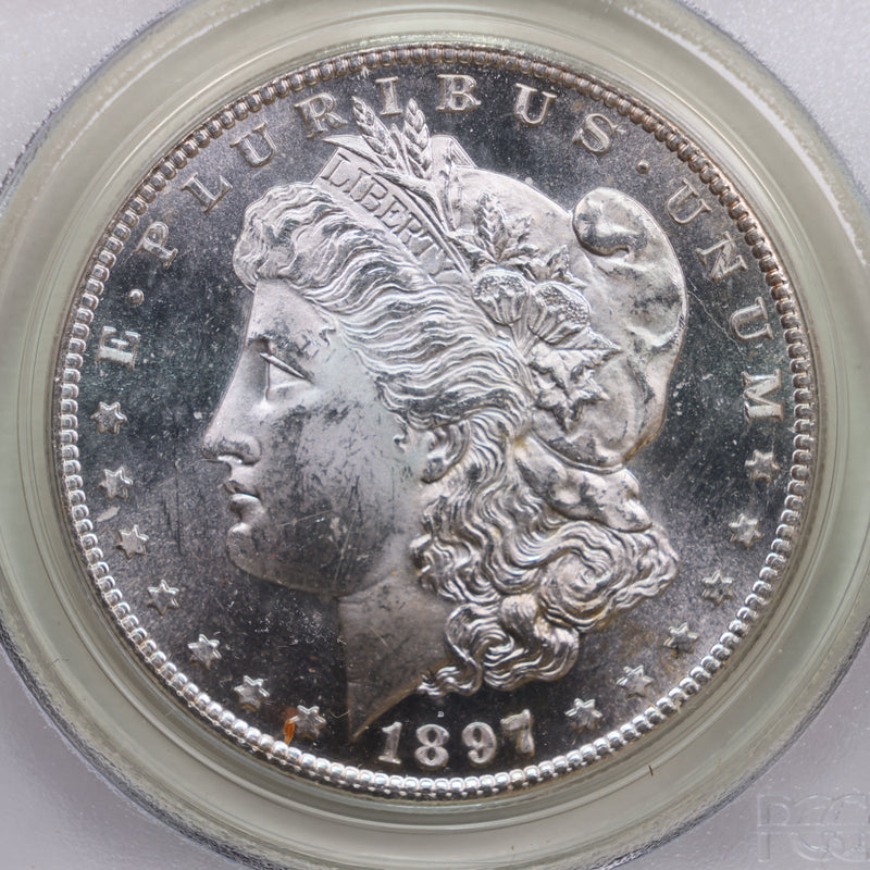 1897-S Morgan Silver Dollar., PCGS MS-63., Great Eye Appeal., Store