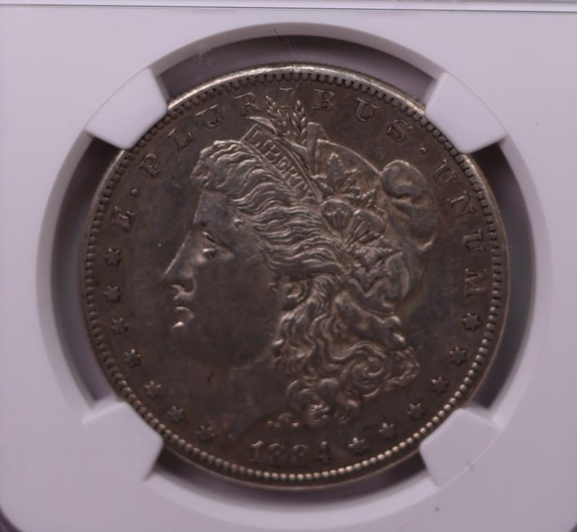 1884-S Morgan Silver Dollar., NGC AU-55., Store #1676