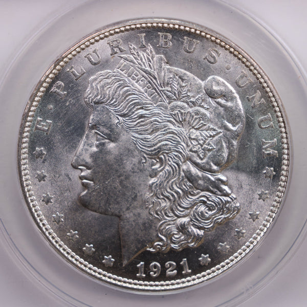 1921-D Morgan Silver Dollar., ANACS Graded MS-63., Store#GDR084
