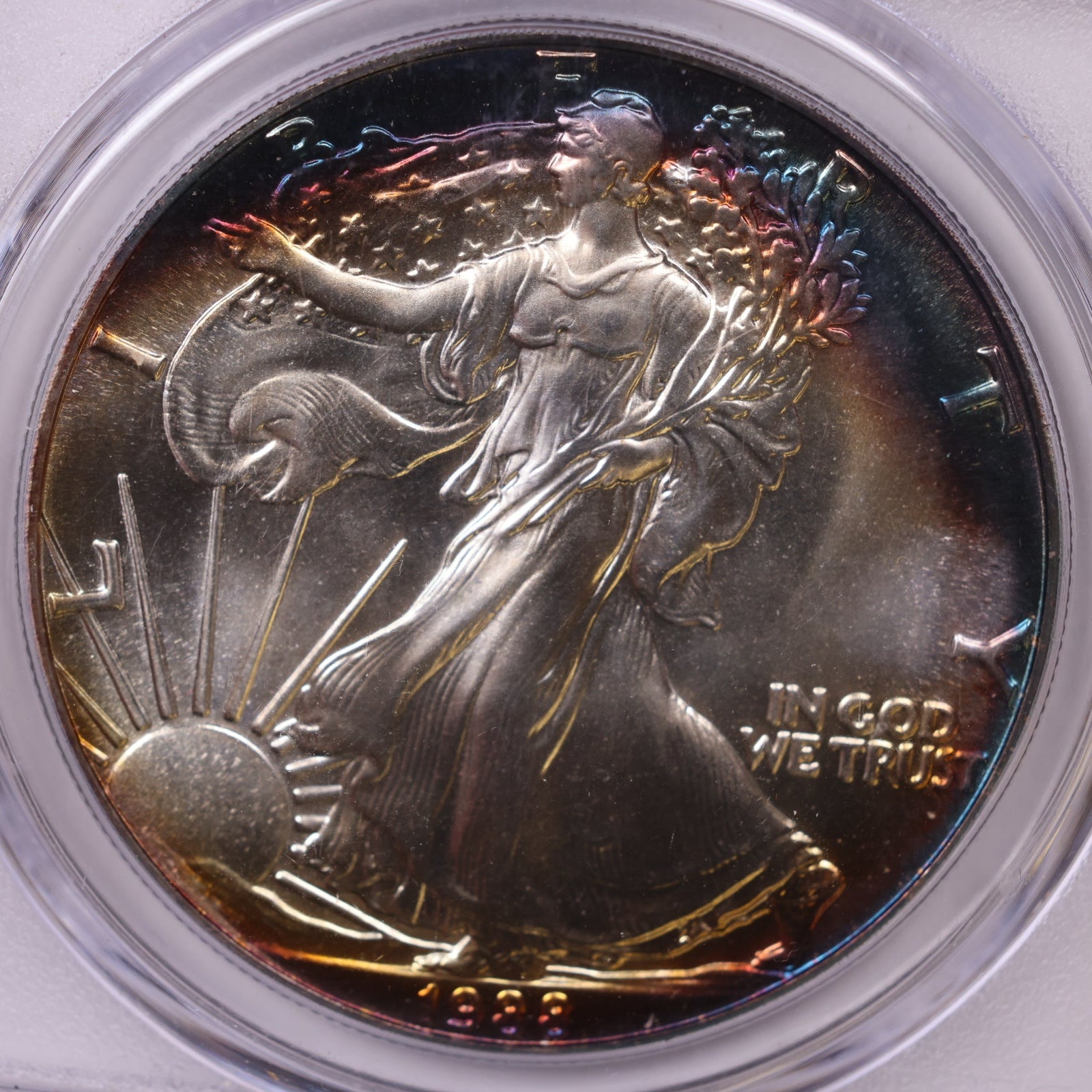 1988 American Silver Eagle Toner, PCGS MS-69, Store#AE0302