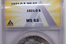 1921-D Morgan Silver Dollar., ANACS Graded MS-63., Store