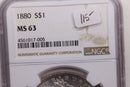 1880 Morgan Silver Dollar., NGC Certified, MS-63., Store Sale