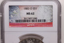 1883-O Morgan Silver Dollar., NGC Certified MS-62., Store Sale