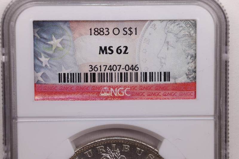 1883-O Morgan Silver Dollar., NGC Certified MS-62., Store Sale