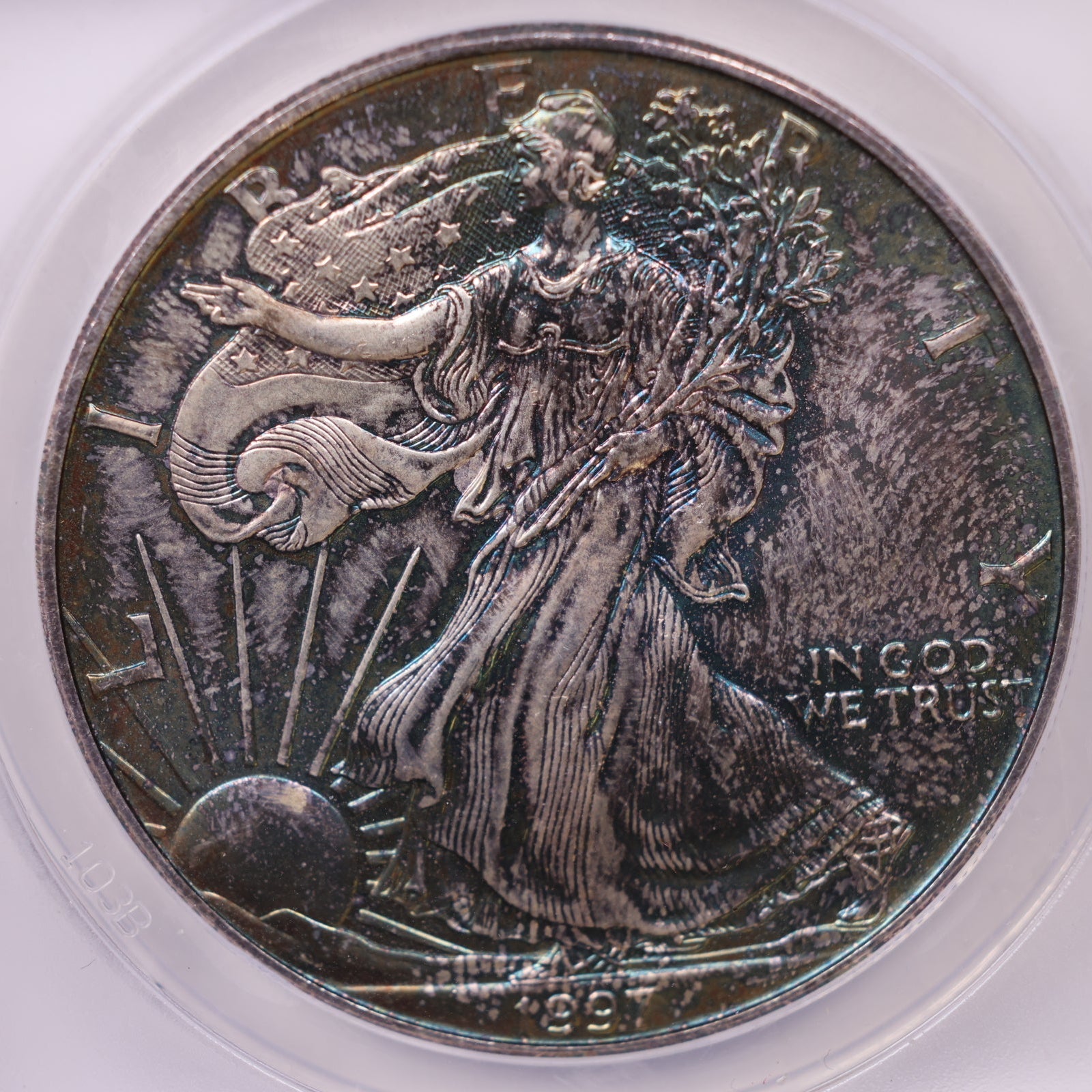 1997 American Silver Eagle Toner, ANACS MS-67, Store#AE0307