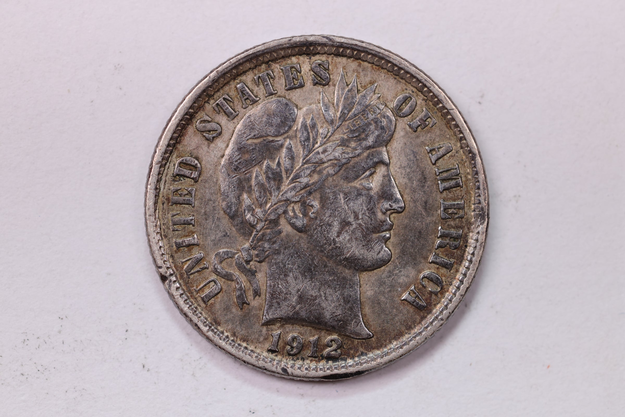 1912-S 10 Cent., Barber Silver Dime., Extra Fine Coin., Store #1700