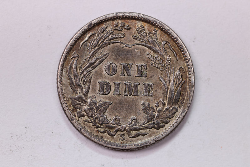 1912-S 10 Cent., Barber Silver Dime., Extra Fine Coin., Store