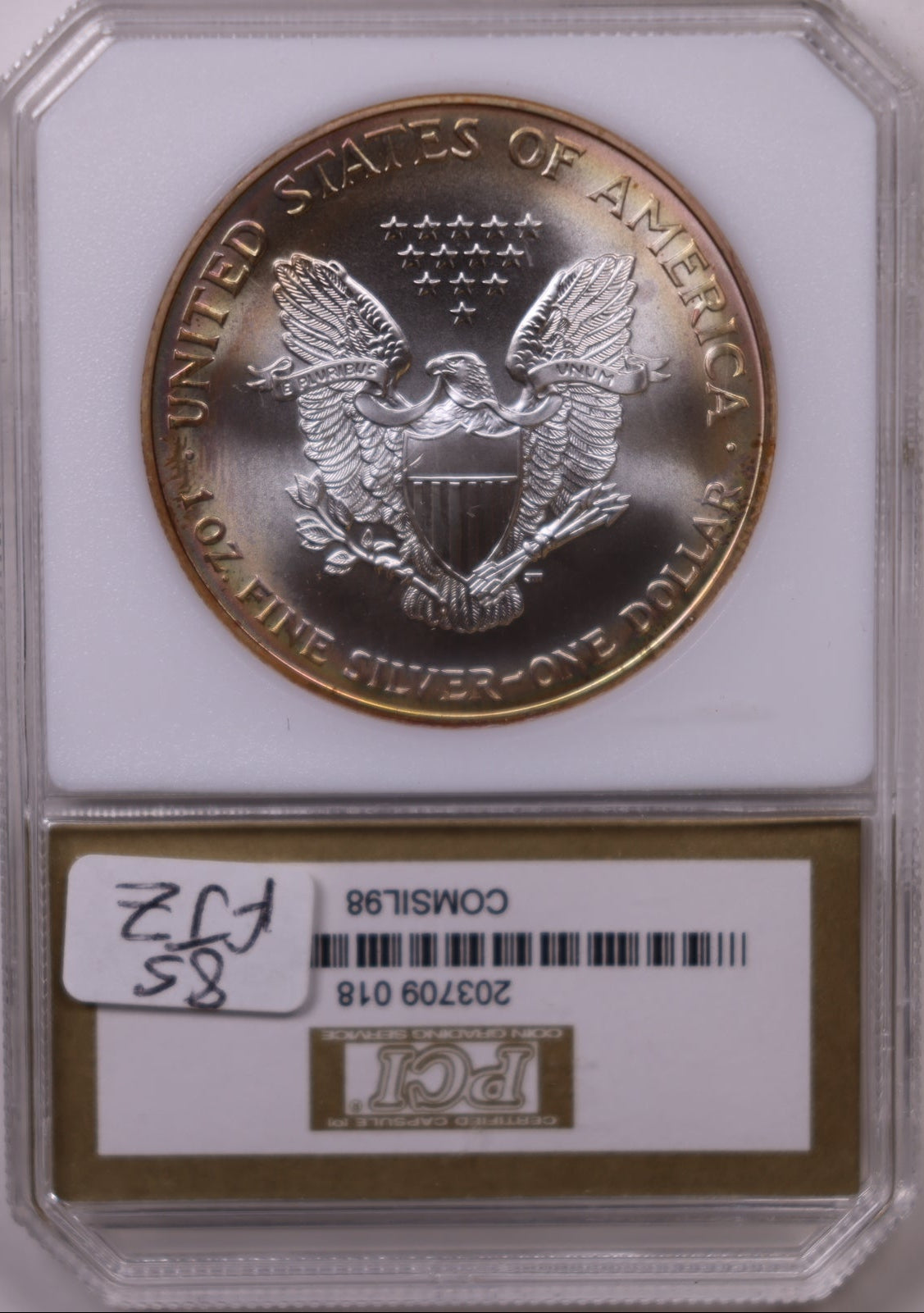 1998 American Silver Eagle Toner, MS-70, Store#AE0311