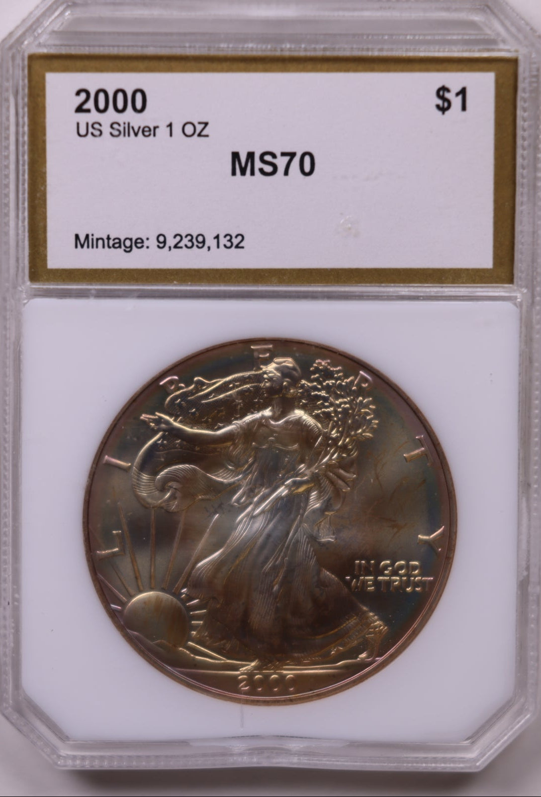 2000 American Silver Eagle Toner, MS-70, Store#AE0316