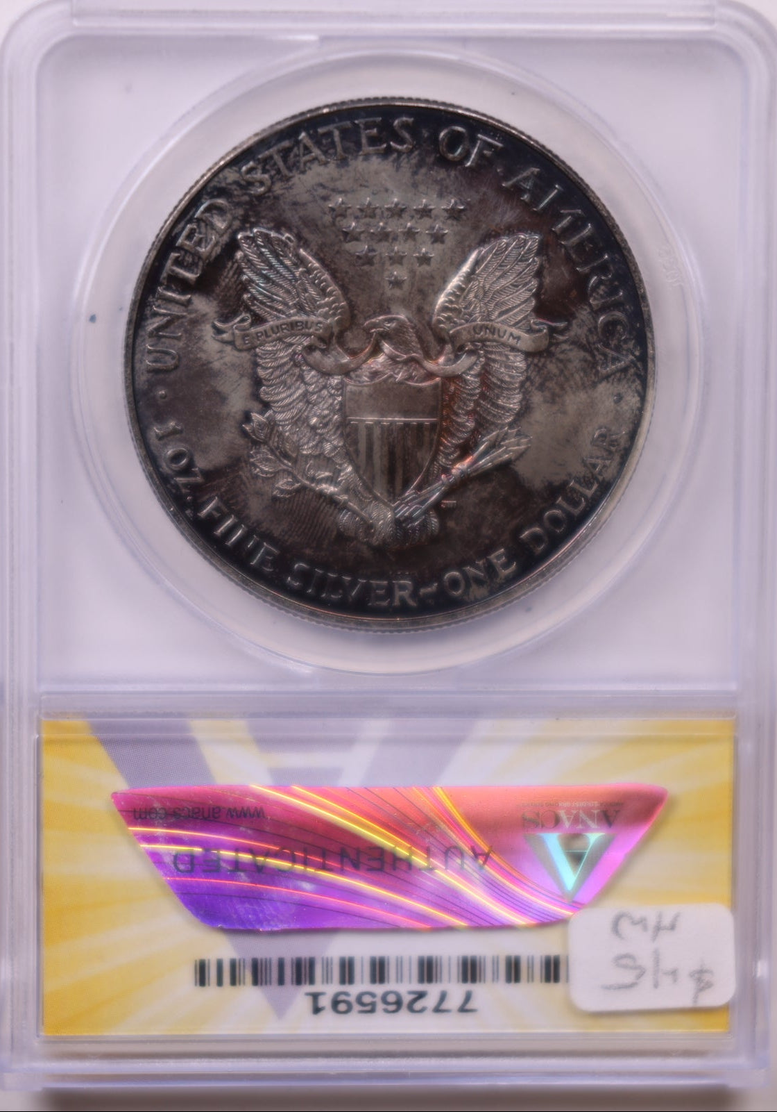 2000 American Silver Eagle Toner, ANACS MS-67, Store#AE0318
