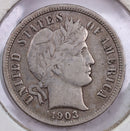 1903 10 Cent., Barber Silver Dime., Fine+ Circulated Coin., Store