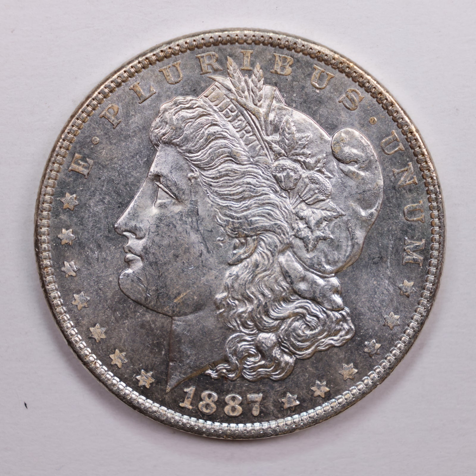 1887 Morgan Dollar, Mint State Proof-like Uncirculated Coin, Store #DR0645