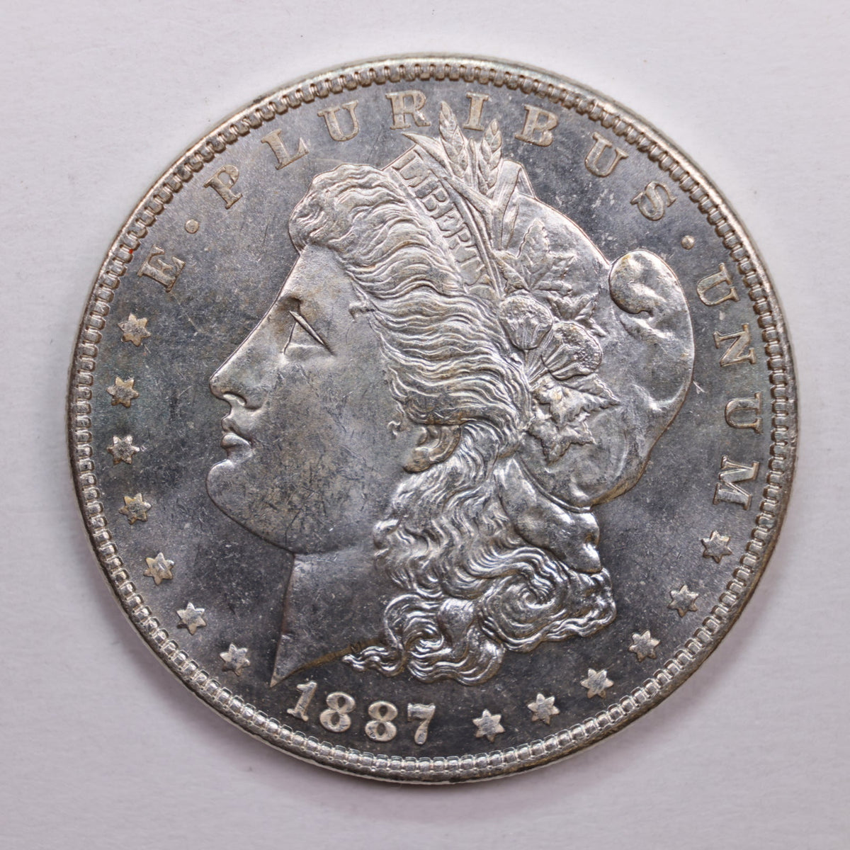 1887 Morgan Silver Dollar., Mint State, Proof Like., Store Sale #DR064