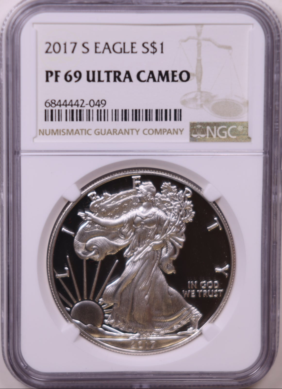 2017-S American Silver Eagle, Ultra Cameo, NGC PF-69, Store#AE0333