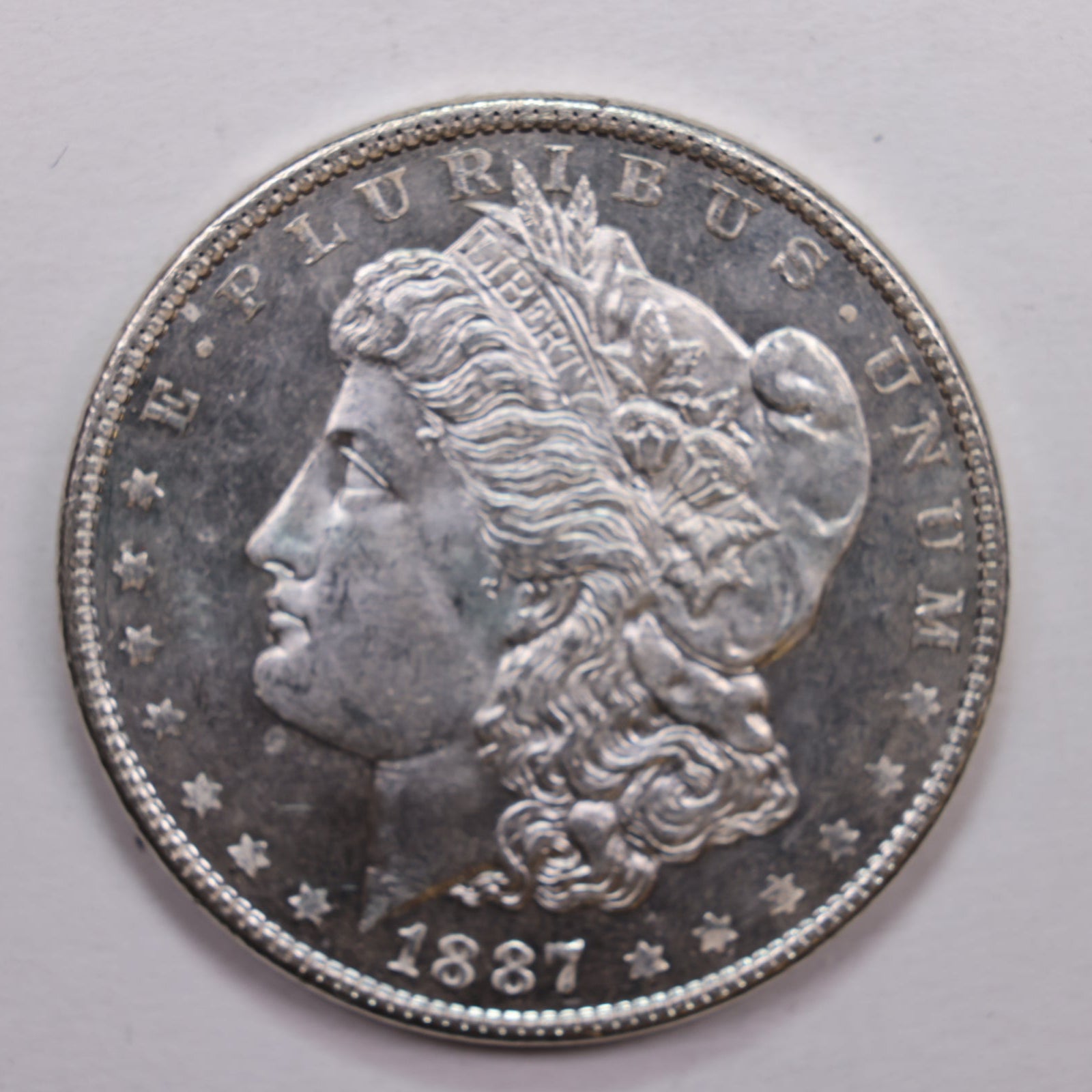 1887 Morgan Dollar, Mint State Proof-like Uncirculated Coin, Store #DR0656