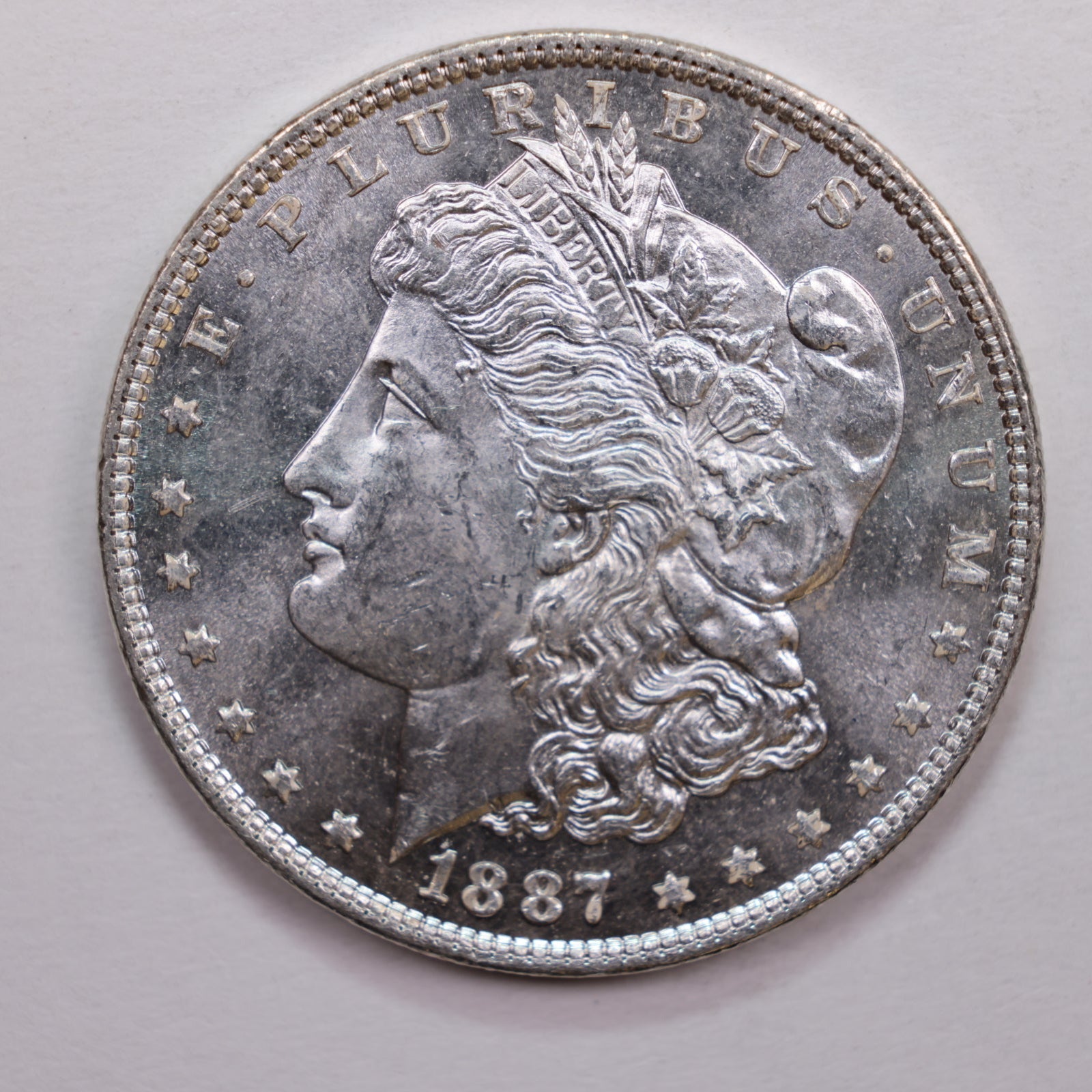 1887 Morgan Dollar, Mint State Proof-like Uncirculated Coin, Store Sale #DR0664