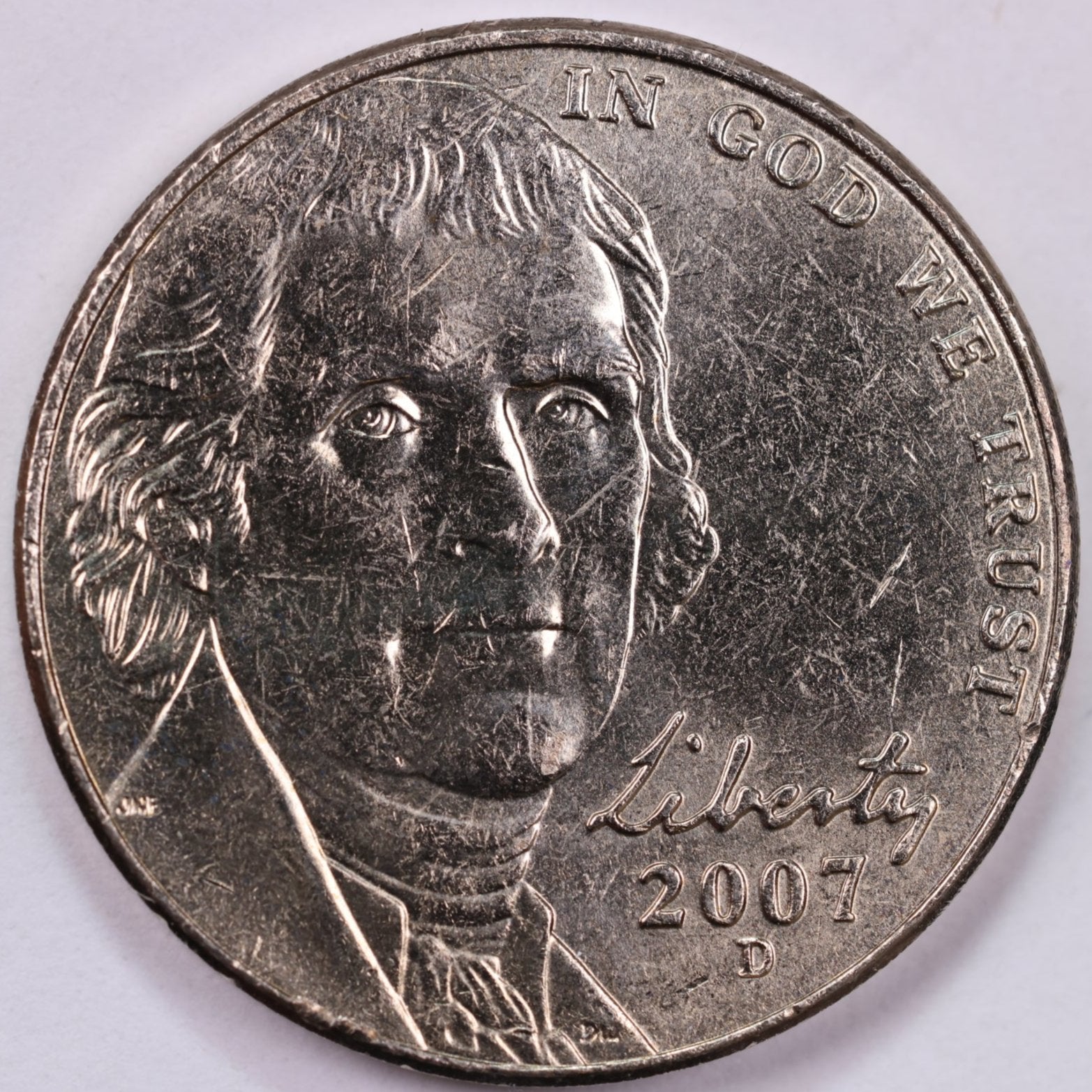 2007-D Jefferson Nickel, Uncirculated coin, Store #UN007D