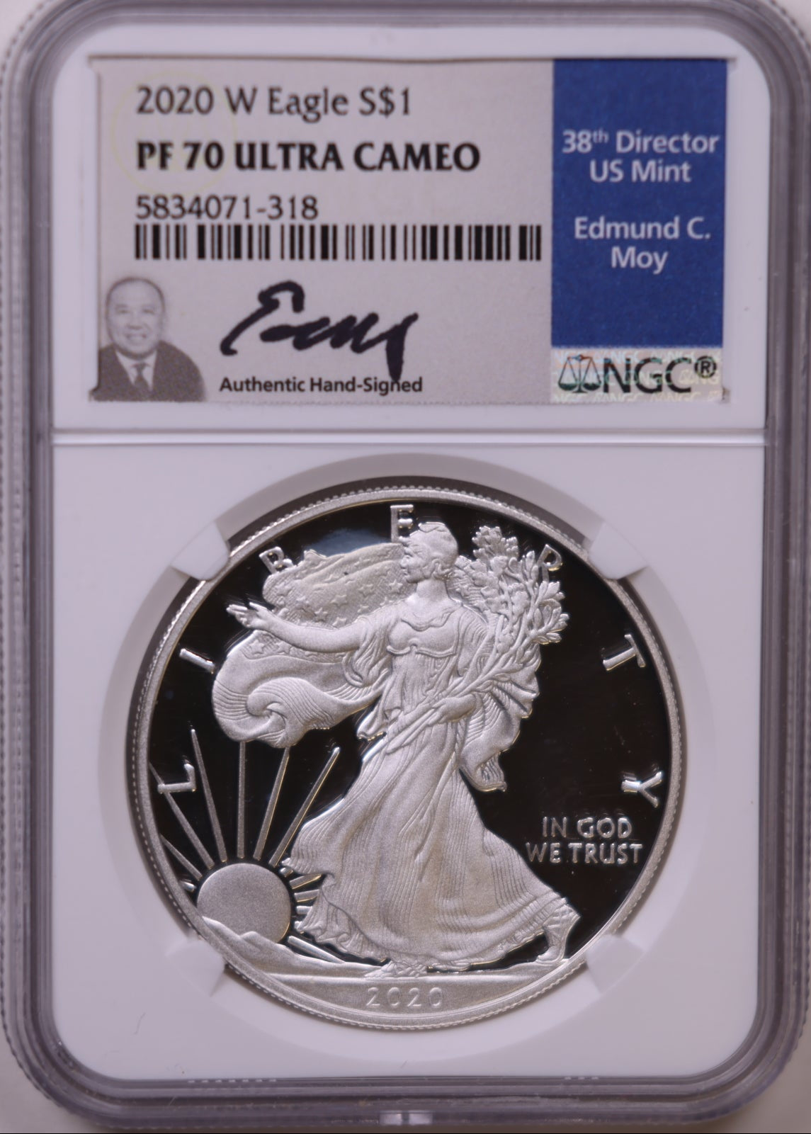 2020-W American Silver Eagle, Ultra Cameo NGC PF-70, Store#AE0346