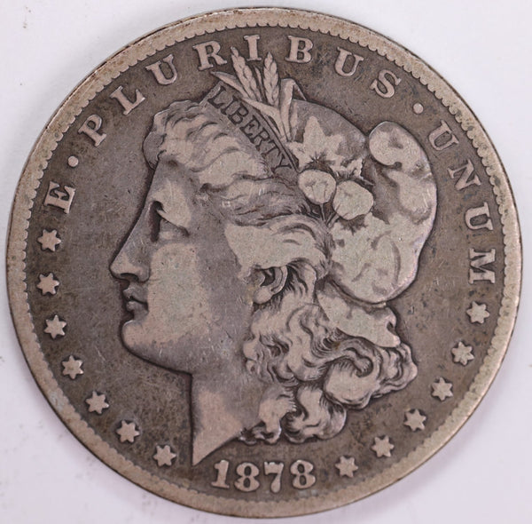 1878-CC Morgan Silver Dollar, Affordable Circulated Coin. Store Sale #03862