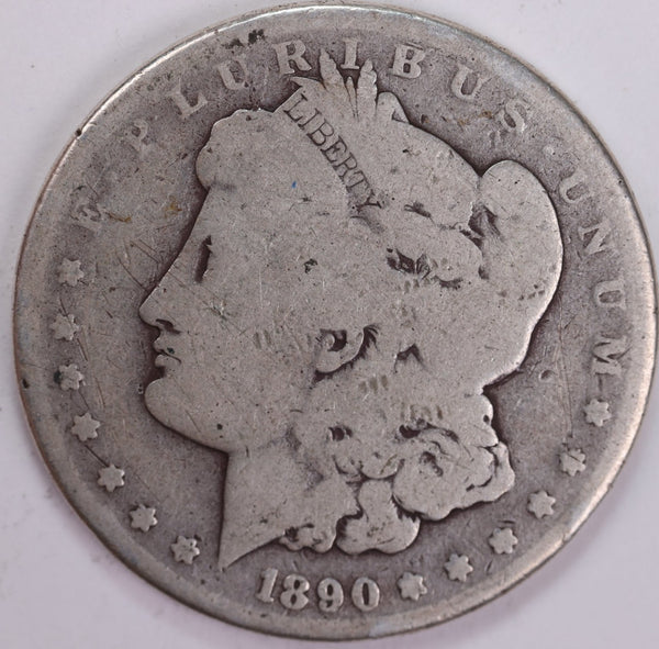 1890-CC Morgan Silver Dollar, Affordable Circulated Coin. Store Sale #03863