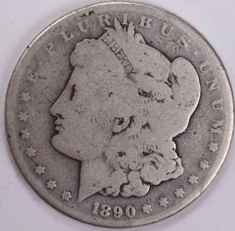 1890-CC Morgan Silver Dollar, About Good Circulated Coin. Store