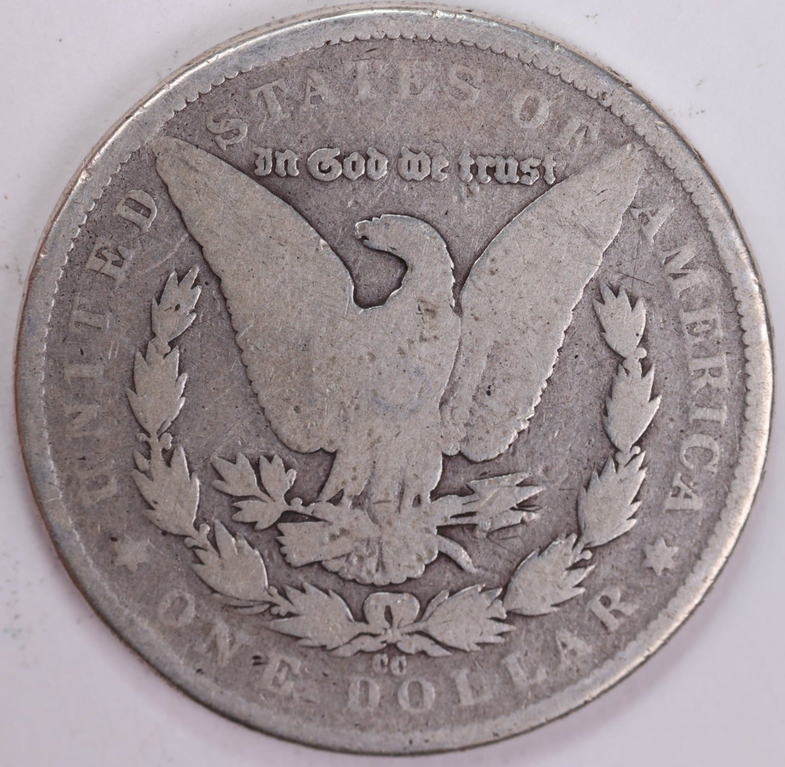 1890-CC Morgan Silver Dollar, About Good Circulated Coin. Store #DR0342