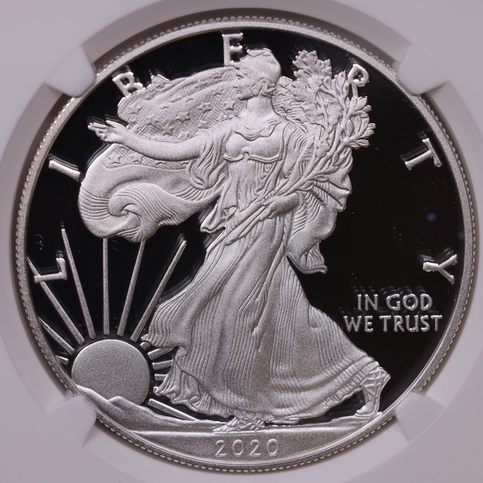 2020-W American Silver Eagle, First Release, Ultra Cameo NGC PF-70, Store#AE0347