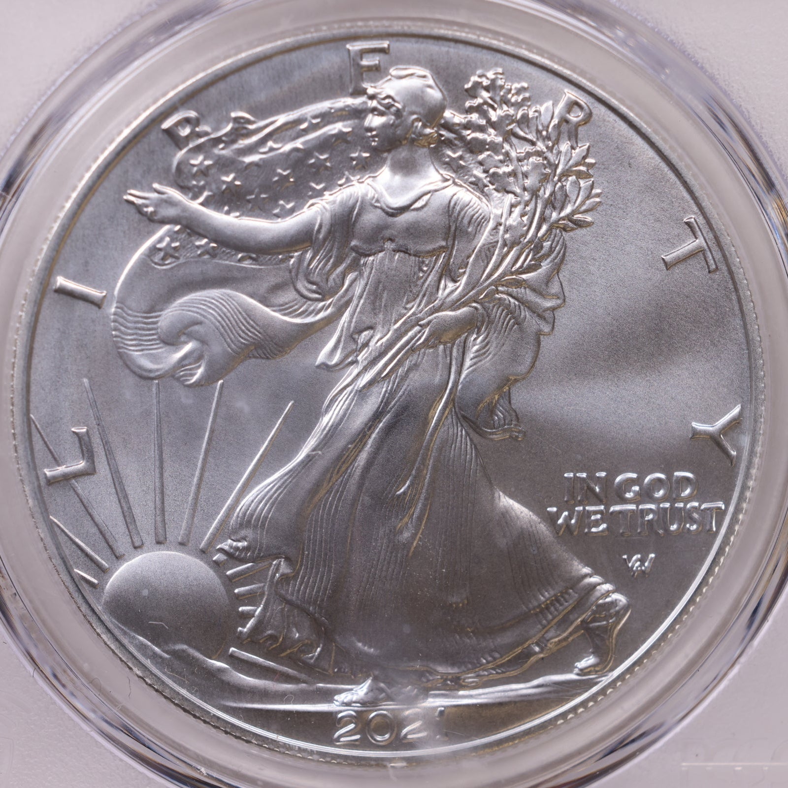 2021 American Silver Eagle Type 2, First Day of Issue, PCGS MS-70, Store#AE0351