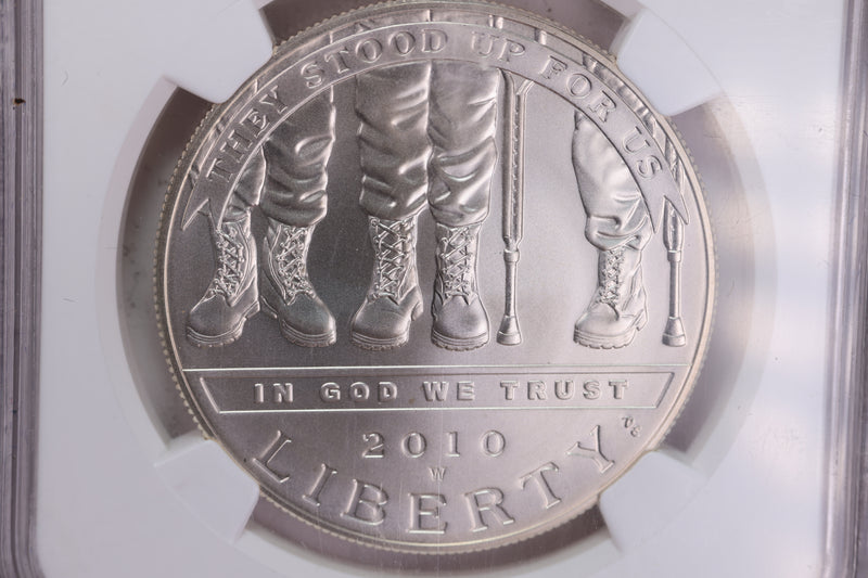 2010-W Disabled Veterans Commemorative Dollar, NGC Certified MS-70. Store Sale