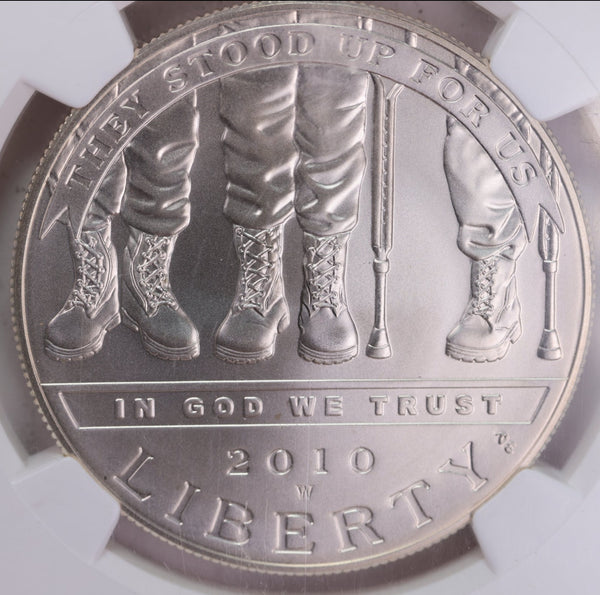 2010-W Disabled Veterans Commemorative Dollar, NGC Certified MS-70. Store Sale #03885