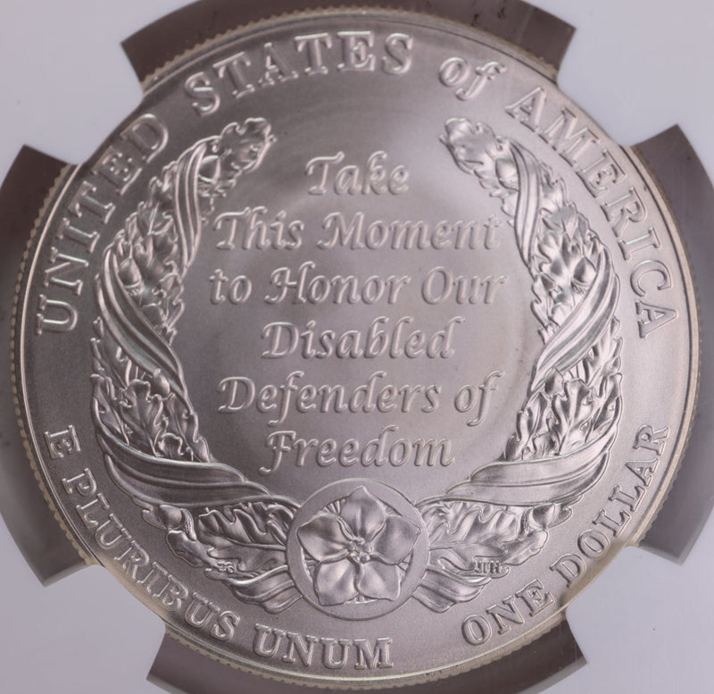 2010-W Disabled Veterans Commemorative Dollar, NGC MS-70. Store Sale