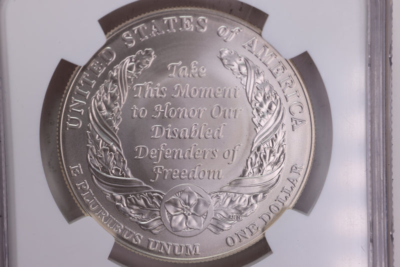 2010-W Disabled Veterans Commemorative Dollar, NGC MS-70. Store Sale