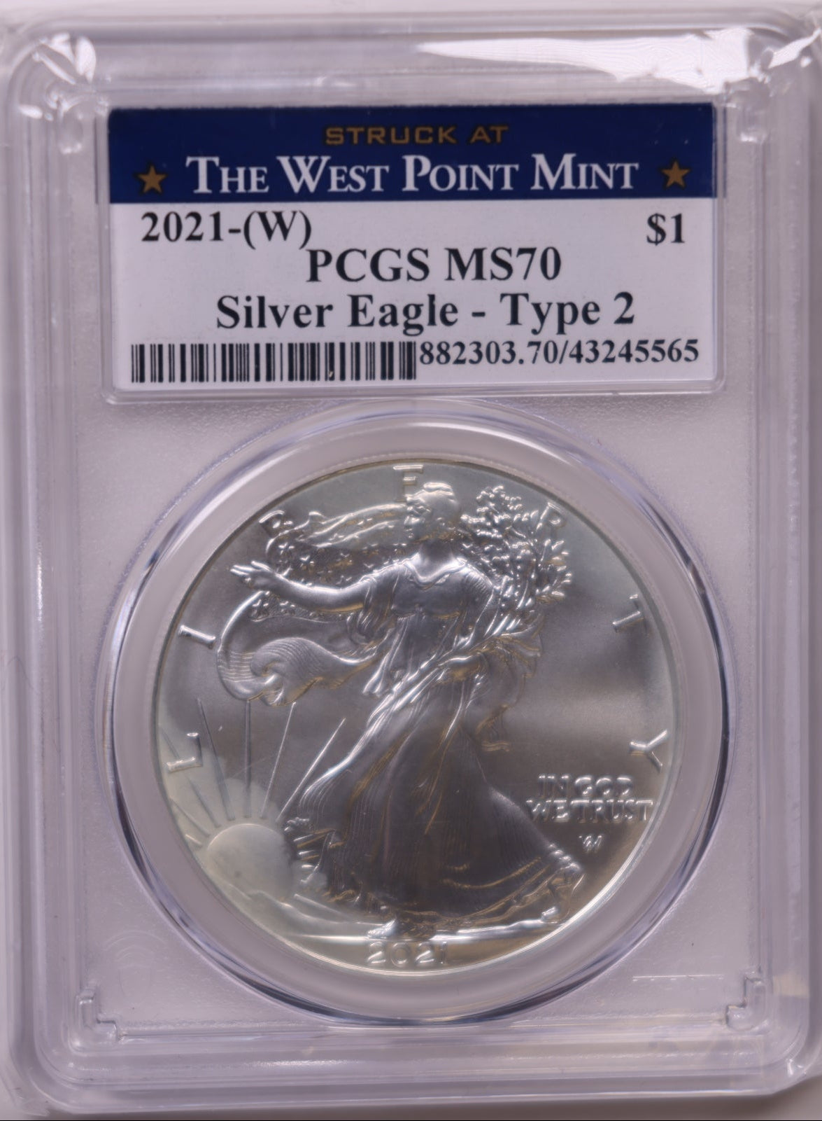 2021 (W) American Silver Eagle Type 2, PCGS MS-70, Store#AE0353