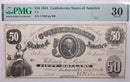 1861 $50, Confederate, States., Obsolete Currency., PMG VF30., Store