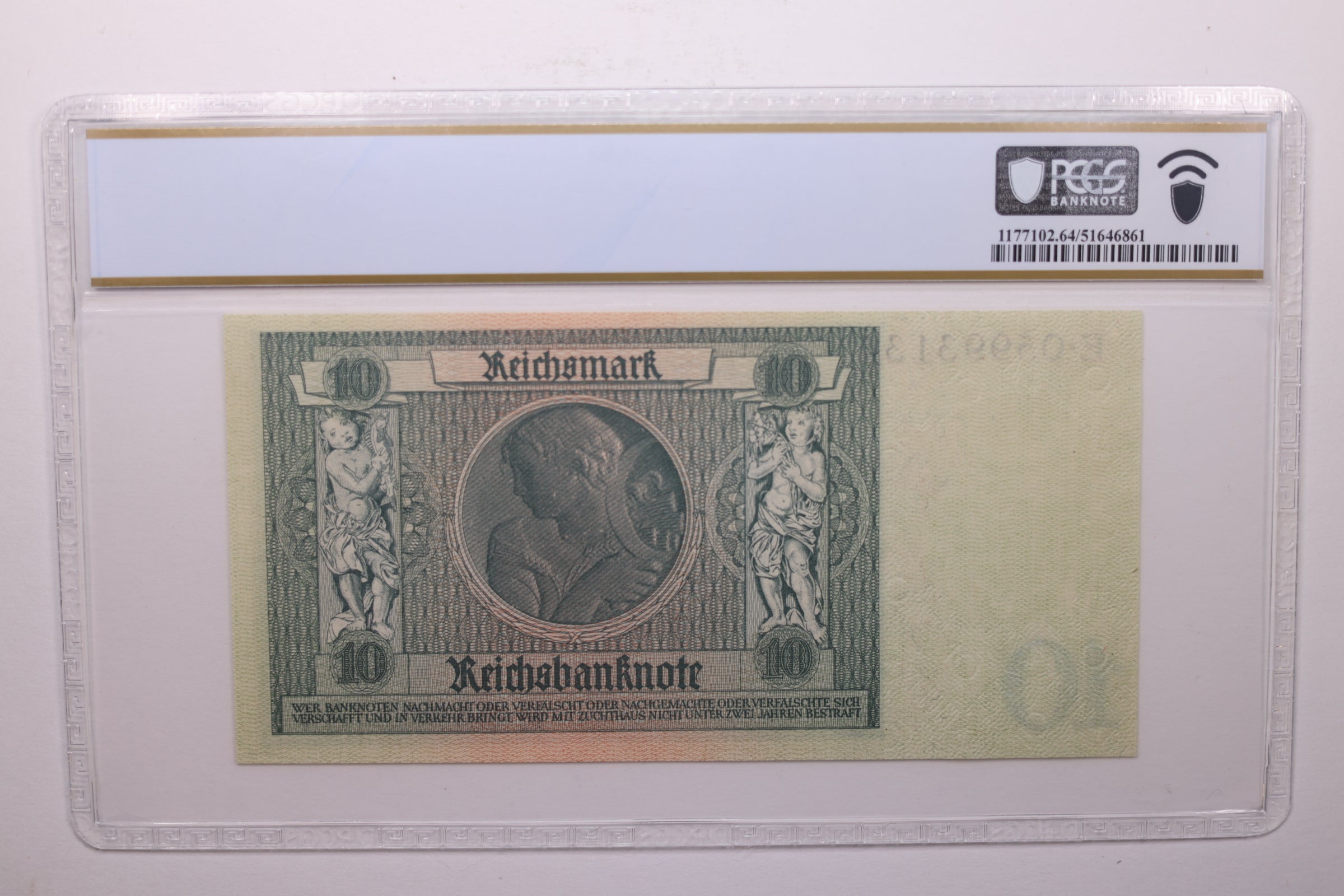 1929 10 Reichsmark, Pick# 180b., PCGS CU-64 PPQ., Store #GWC009