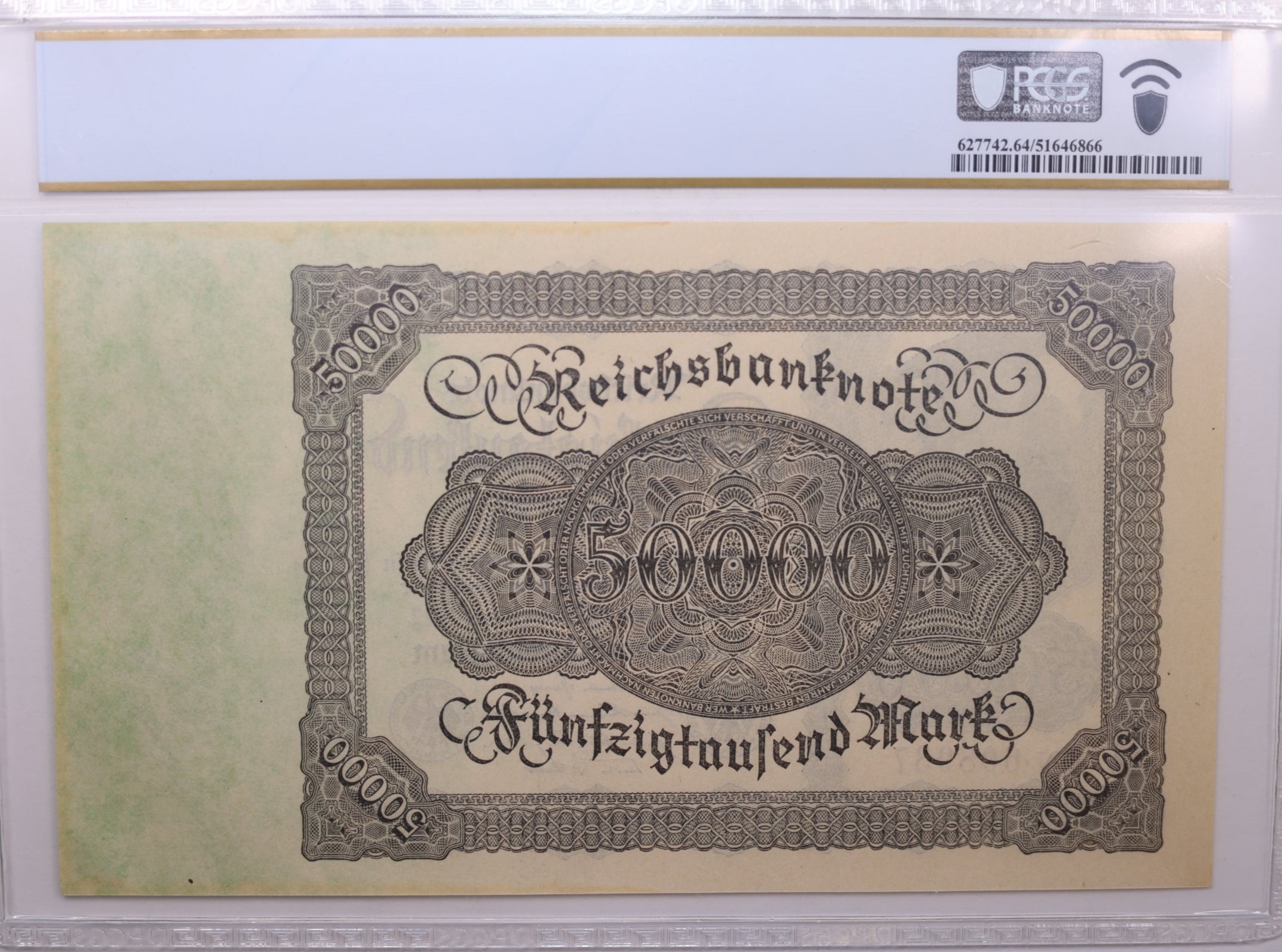 1922 50,000 Mark., German, Weimar Rep., PCGS CU-64., Store #GWC015