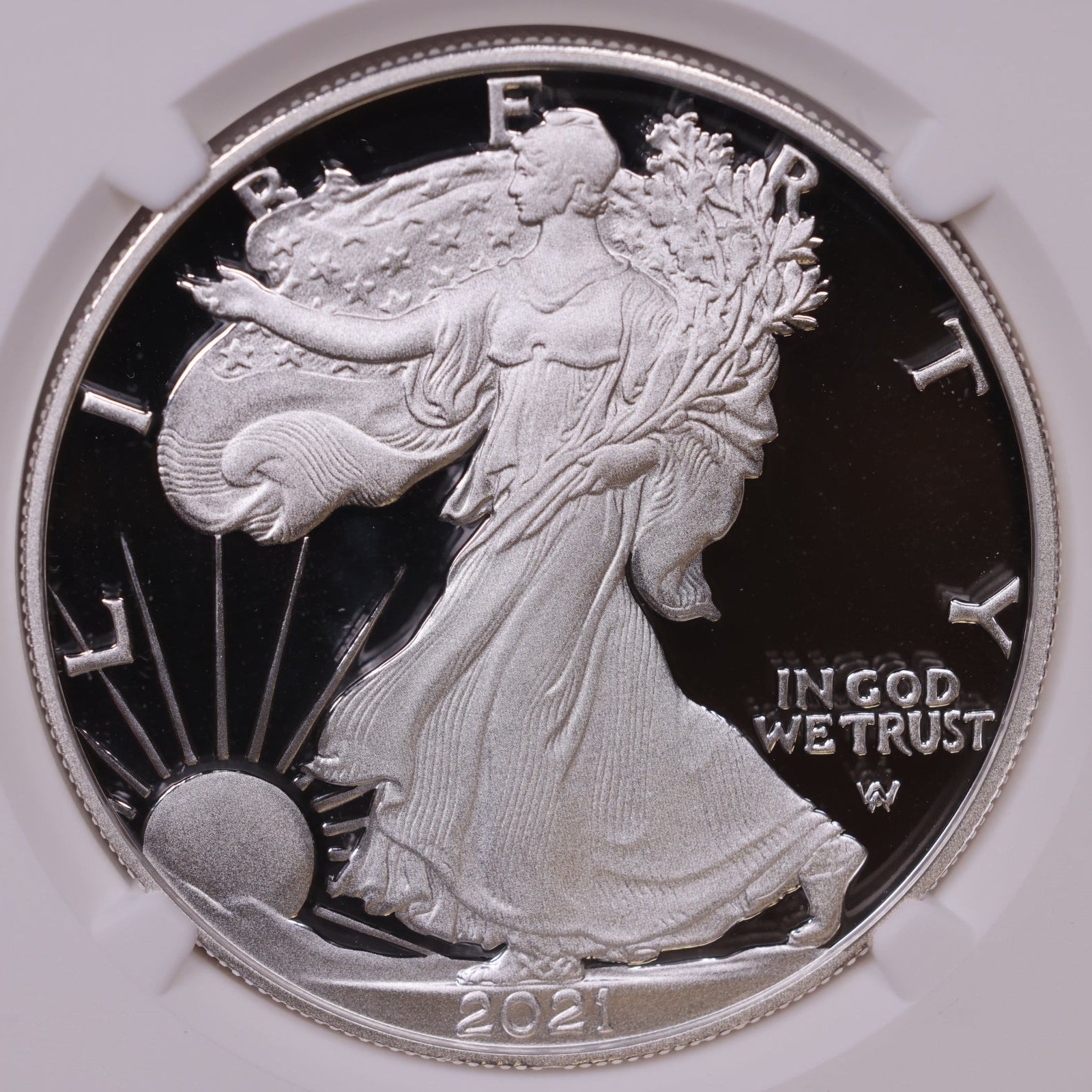 2021-W American Silver Eagle Type 2, First Day of Issue, NGC PF-70, Store#AE0358