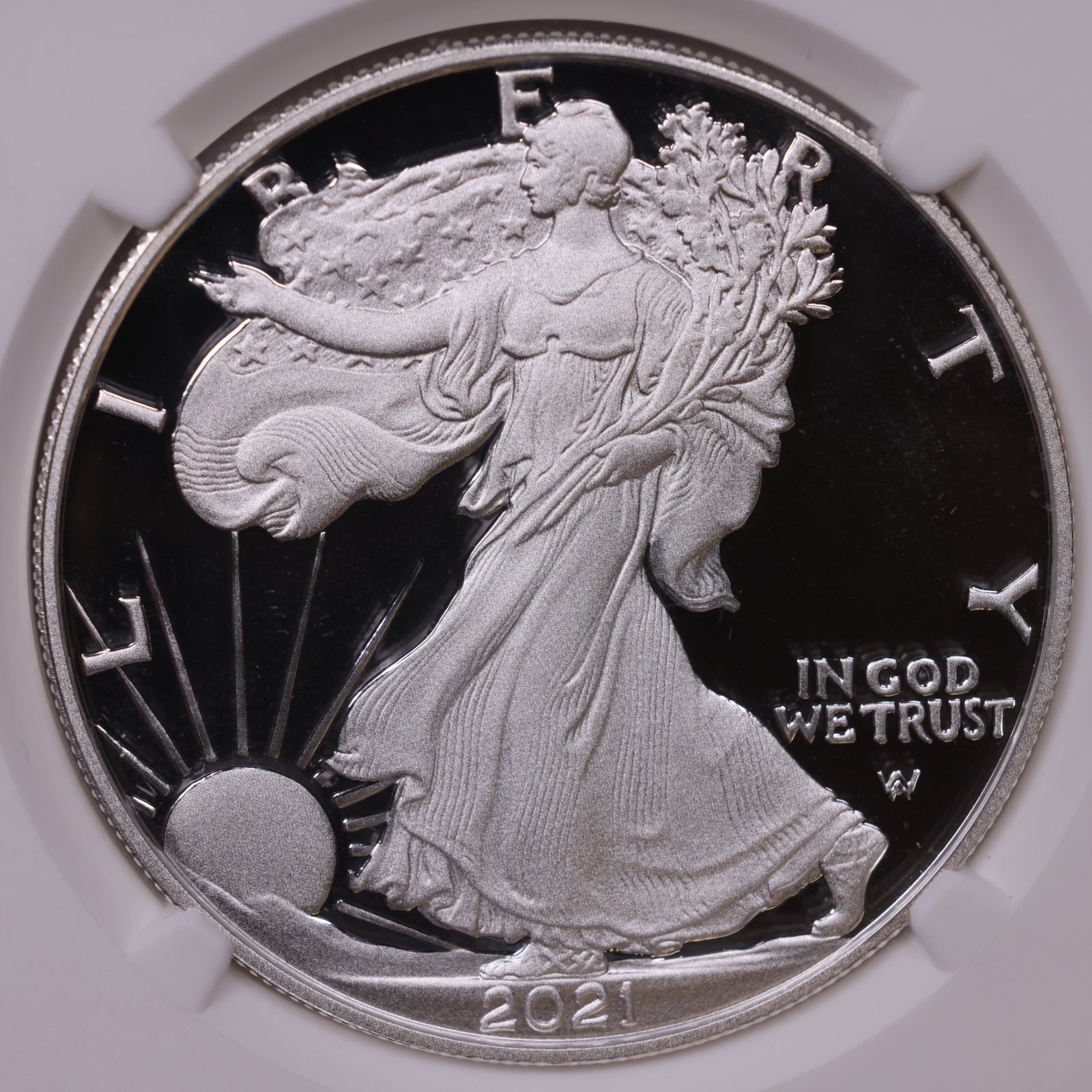 2021-W American Silver Eagle Type 2, First Day of Issue, NGC PF-70, Store#AE0359